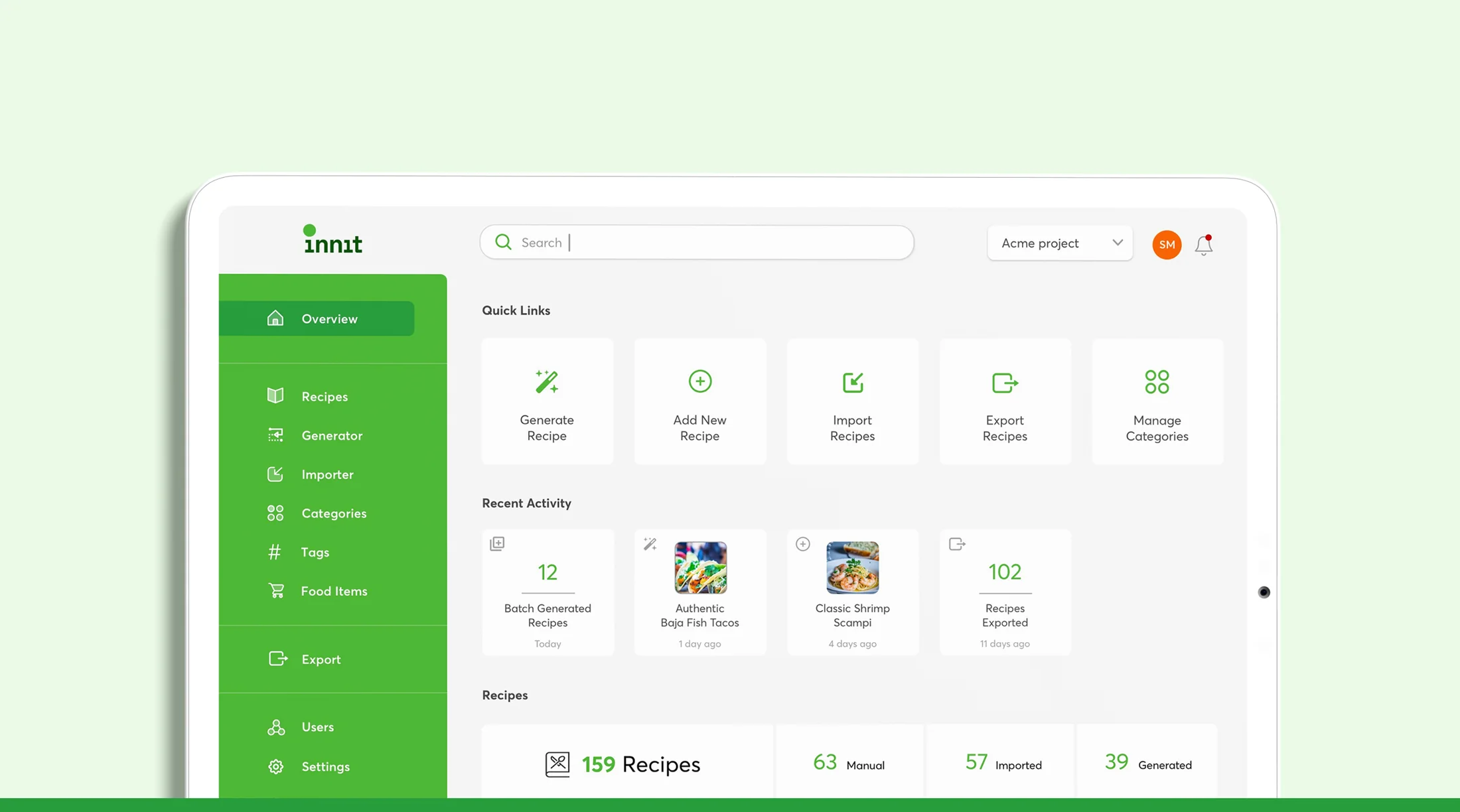 Innit Food Intelligence platform