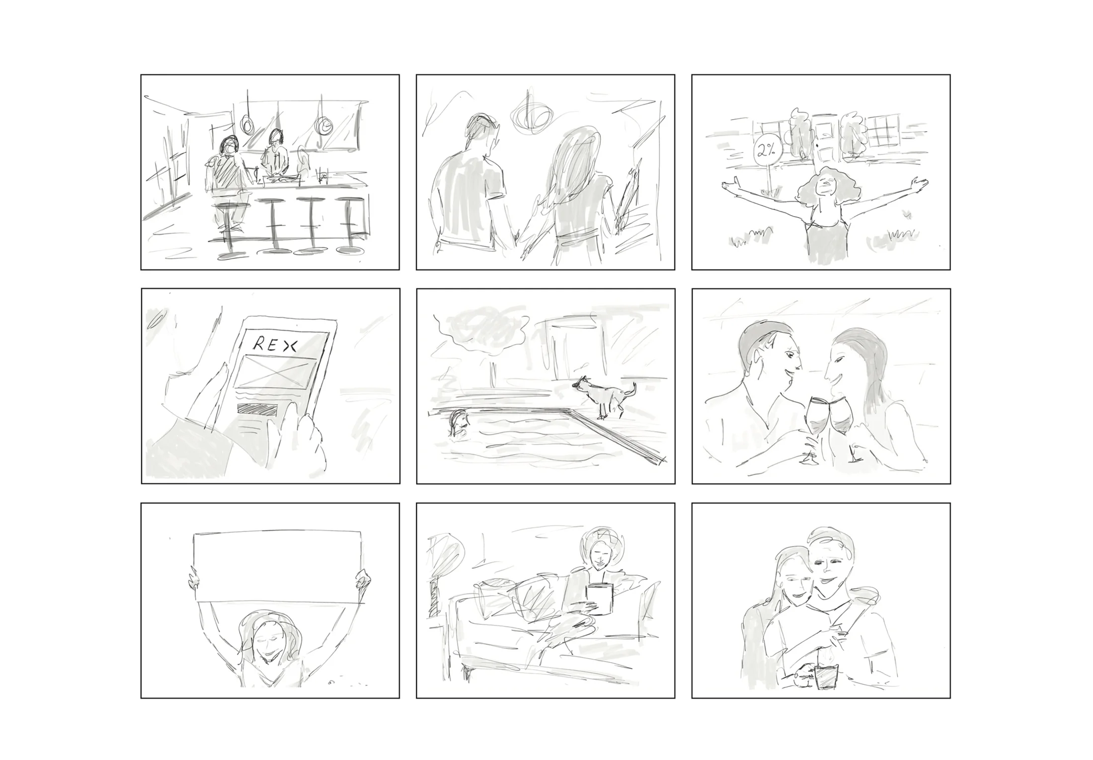REX storyboard sketches