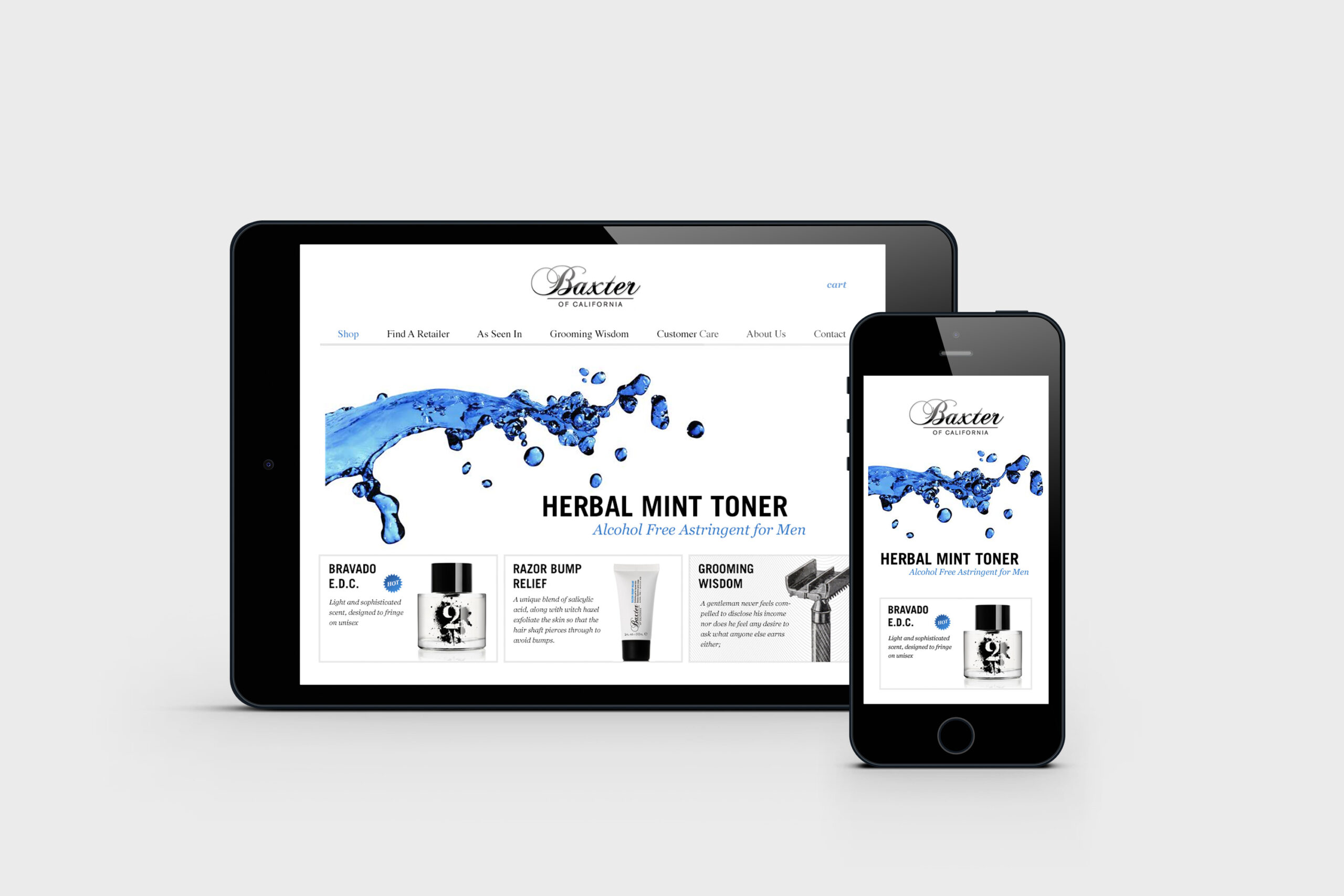 Baxter of California mobile experience