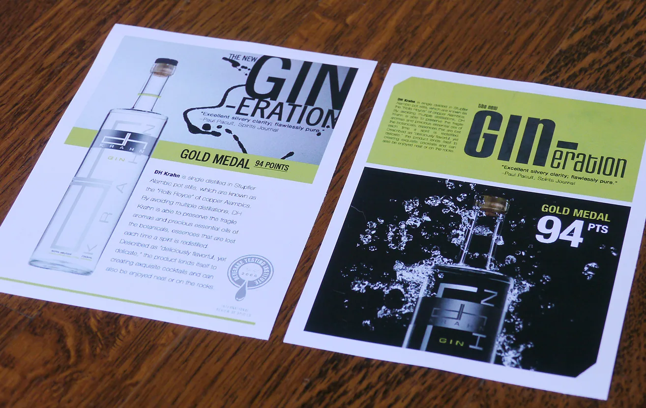 DH Krahn Gin point-of-sale campaign