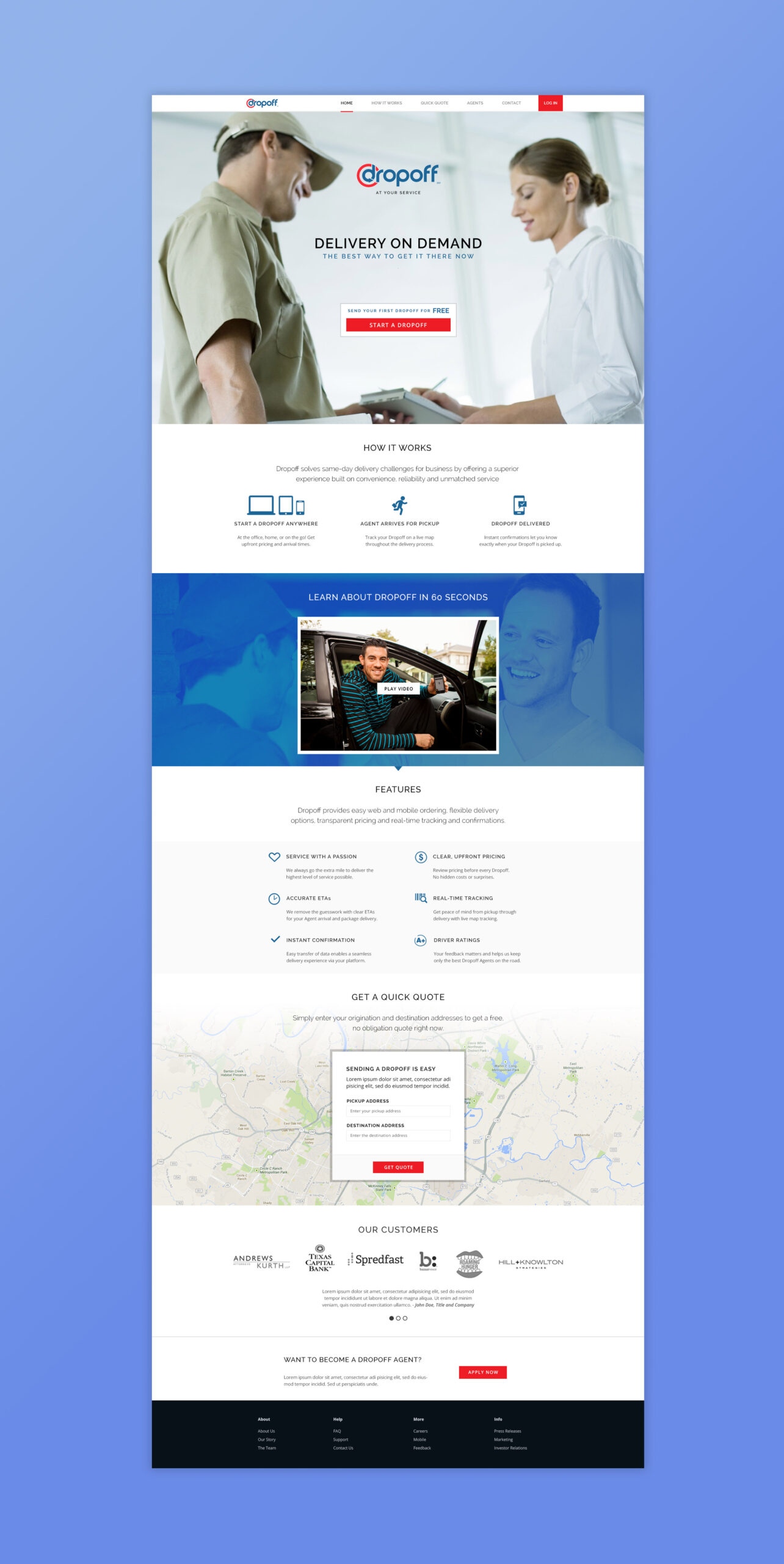 Dropoff marketing website