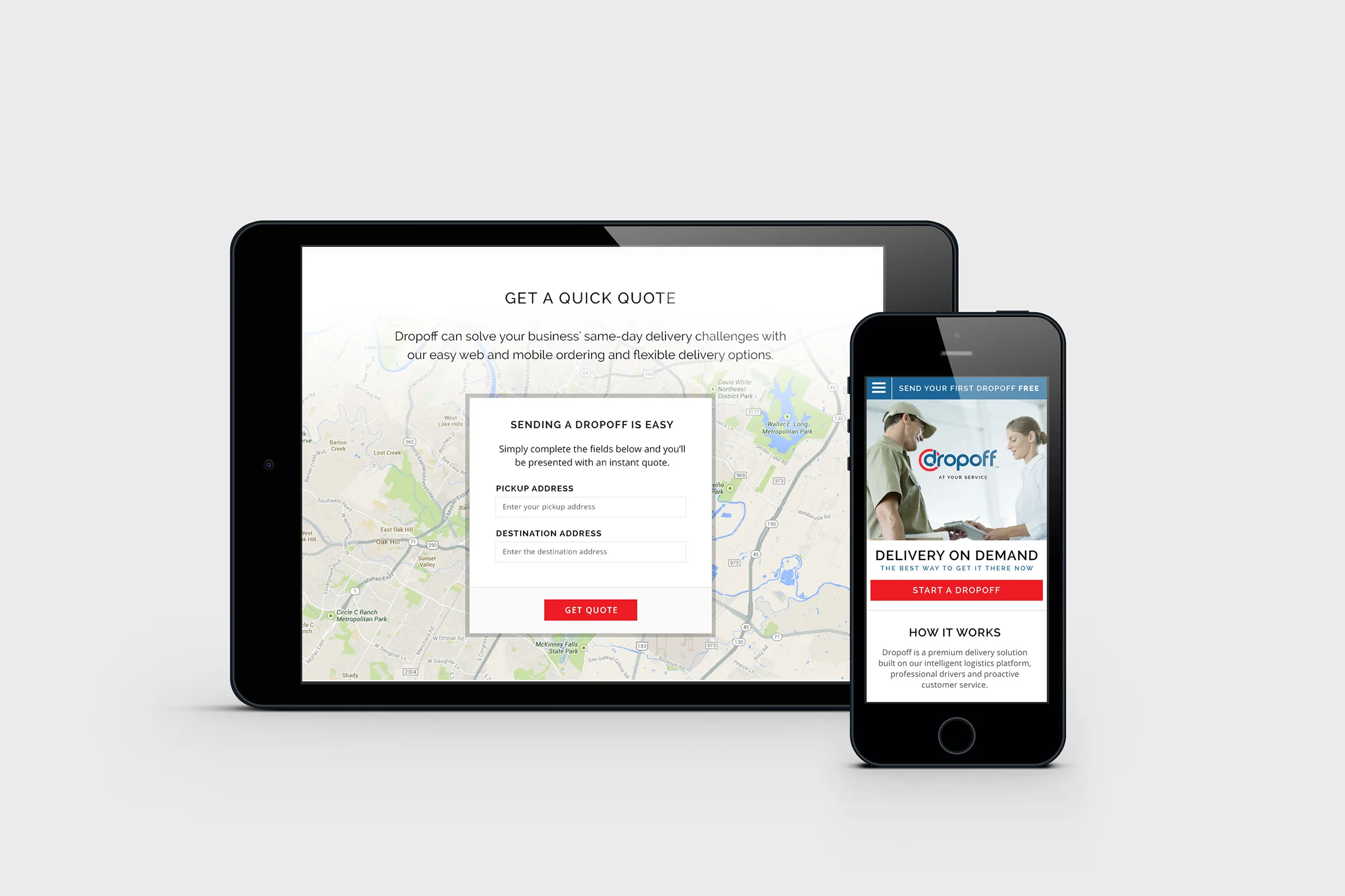 Dropoff mobile interface system