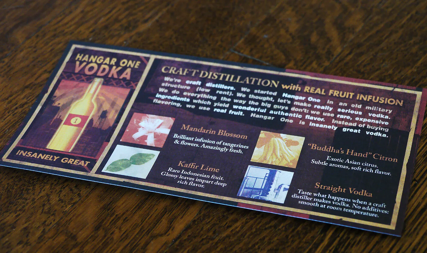 Hangar One shelf talker