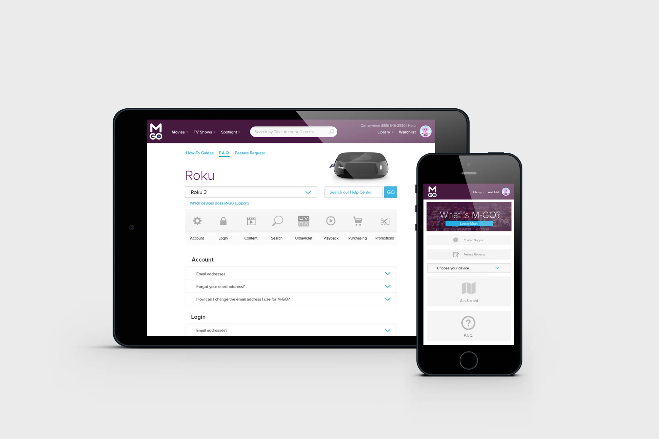 M‑GO Roku help experience