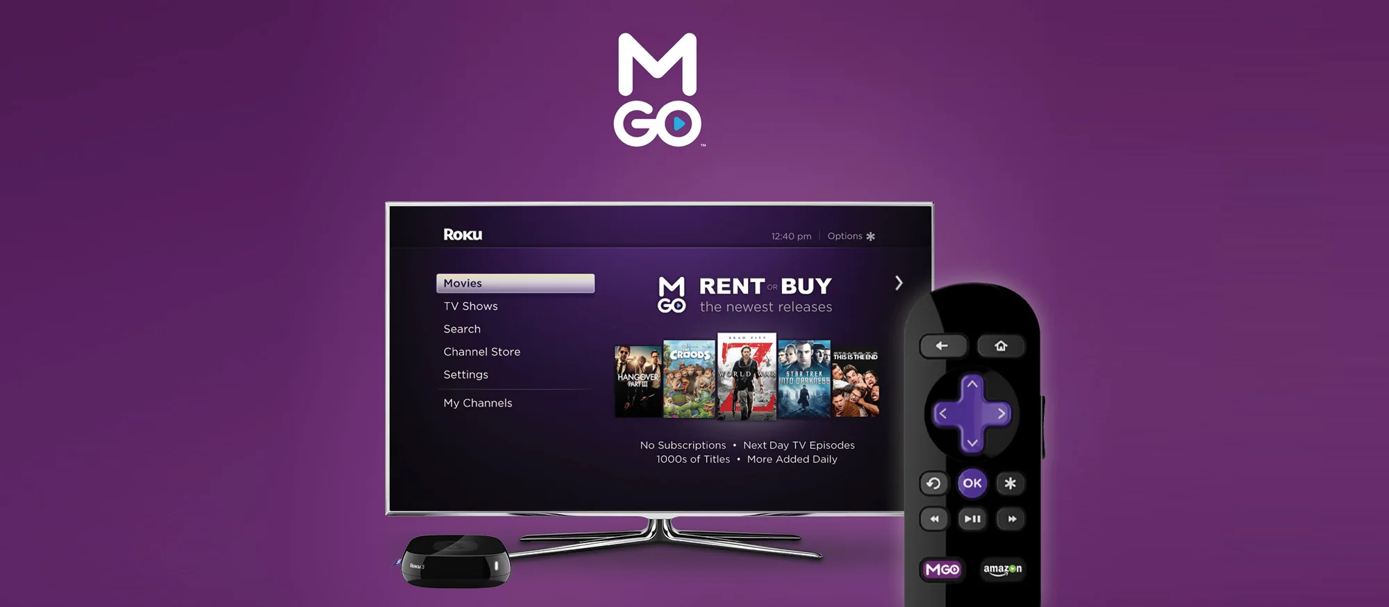 M‑GO Roku interface