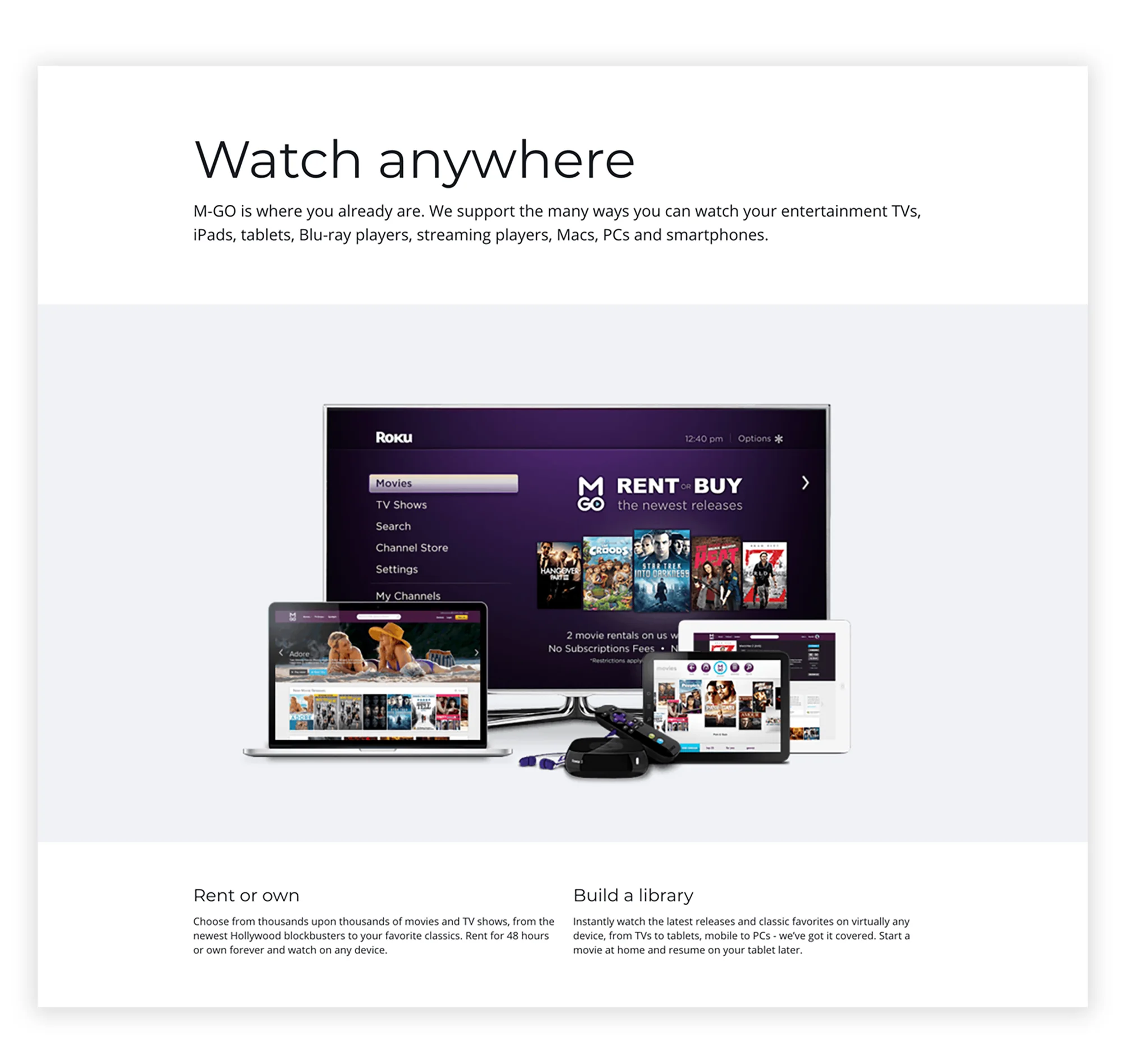Watch with M‑GO advertising creative