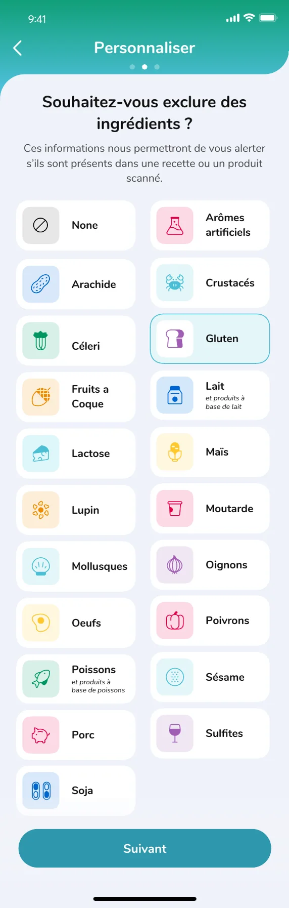 Phil ingredient exclusions screen