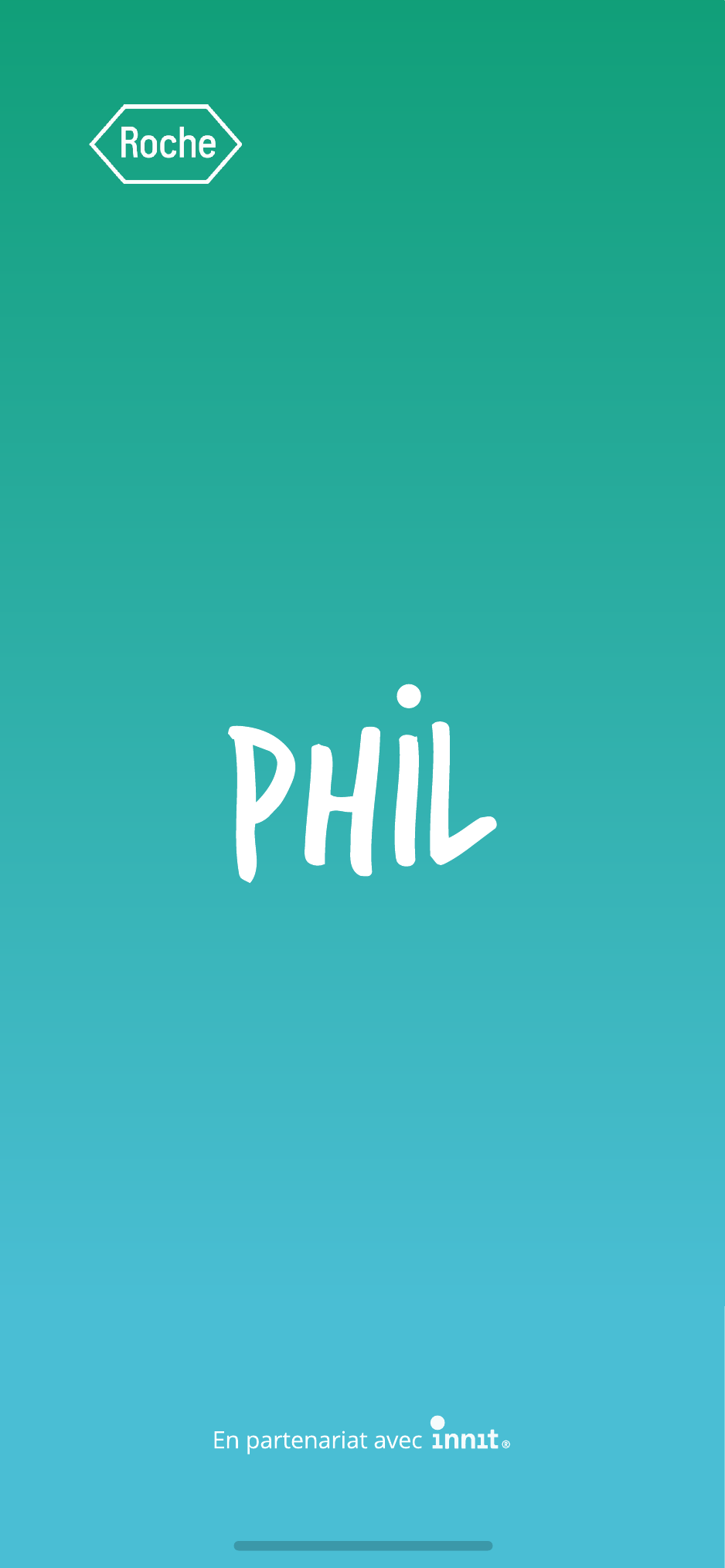 Roche Phil launch screen, in partnership with Innit