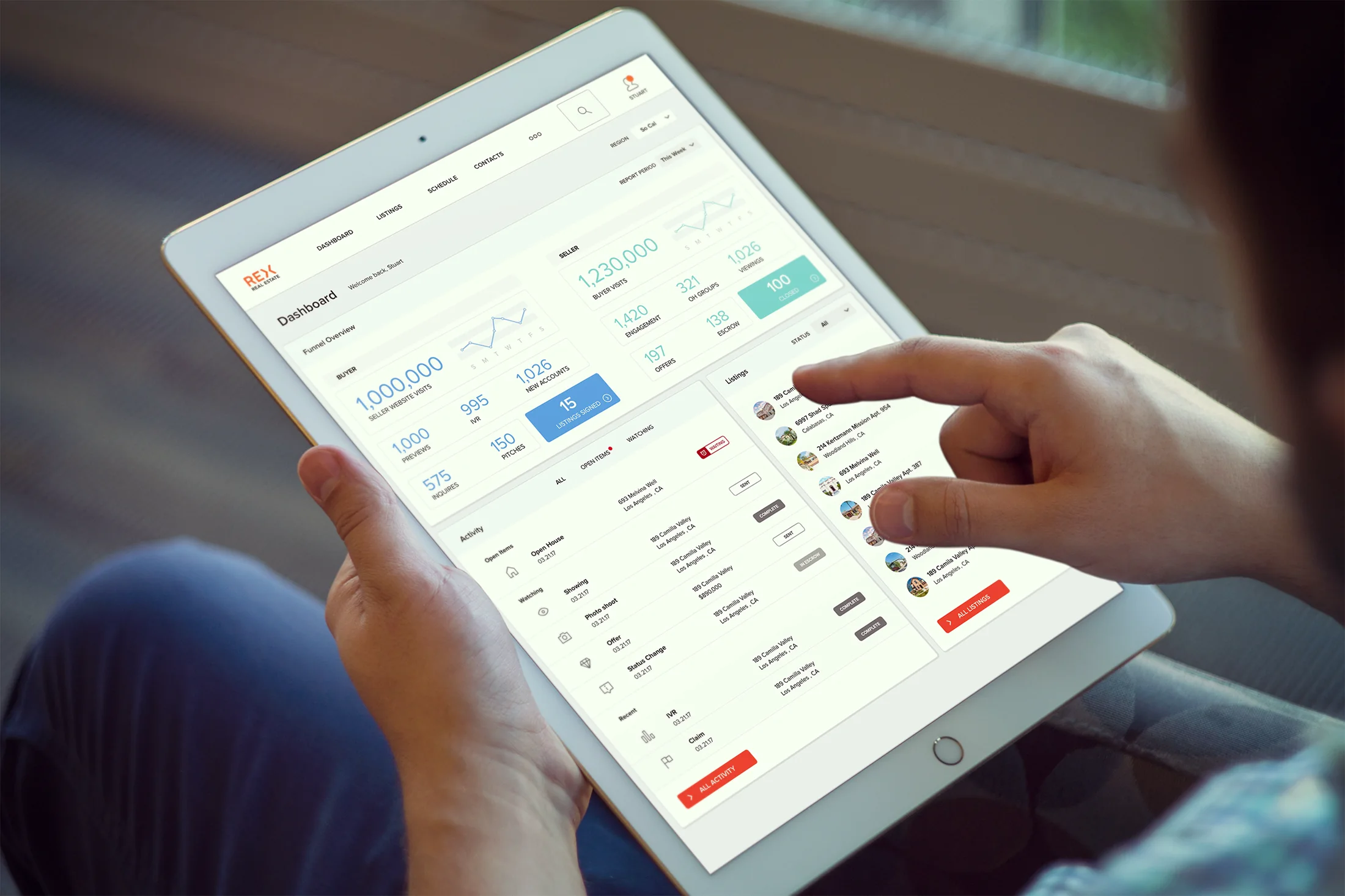 REX CRM tablet experience